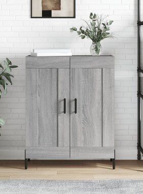 VidaXL Dressoir 69,5x34x90 cm bewerkt hout grijs sonoma eikenkleurig