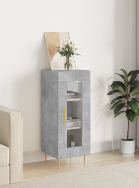 VidaXL Dressoir 34,5x34x90 cm bewerkt hout betongrijs