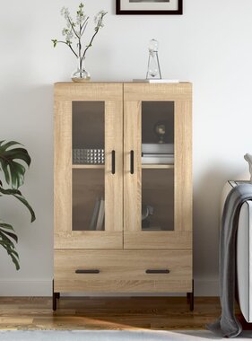 VidaXL Hoge kast 69,5x31x115 cm bewerkt hout sonoma eikenkleurig