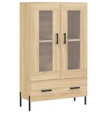 VidaXL Hoge kast 69,5x31x115 cm bewerkt hout sonoma eikenkleurig