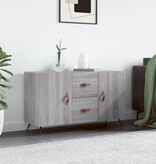 VidaXL Dressoir 100x36x60 cm bewerkt hout grijs sonoma eikenkleurig