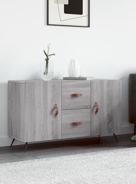 VidaXL Dressoir 100x36x60 cm bewerkt hout grijs sonoma eikenkleurig