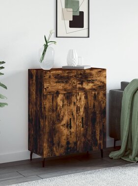 VidaXL Dressoir 69,5x34x90 cm bewerkt hout gerookt eikenkleurig