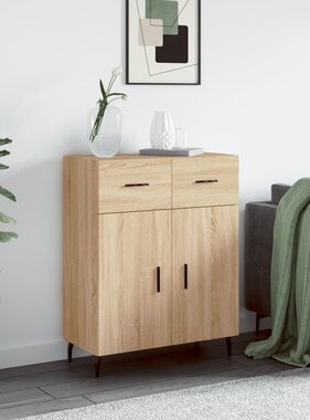 VidaXL Dressoir 69,5x34x90 cm bewerkt hout sonoma eikenkleurig