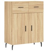 VidaXL Dressoir 69,5x34x90 cm bewerkt hout sonoma eikenkleurig