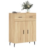 VidaXL Dressoir 69,5x34x90 cm bewerkt hout sonoma eikenkleurig