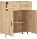 VidaXL Dressoir 69,5x34x90 cm bewerkt hout sonoma eikenkleurig
