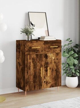 VidaXL Dressoir 69,5x34x90 cm bewerkt hout gerookt eikenkleurig