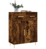 VidaXL Dressoir 69,5x34x90 cm bewerkt hout gerookt eikenkleurig