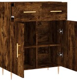 VidaXL Dressoir 69,5x34x90 cm bewerkt hout gerookt eikenkleurig