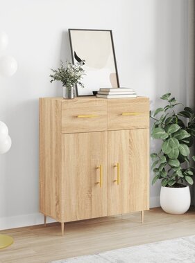 VidaXL Dressoir 69,5x34x90 cm bewerkt hout sonoma eikenkleurig
