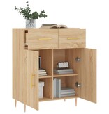 VidaXL Dressoir 69,5x34x90 cm bewerkt hout sonoma eikenkleurig