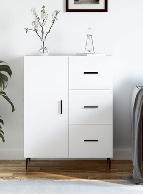 VidaXL Dressoir 69,5x34x90 cm bewerkt hout wit