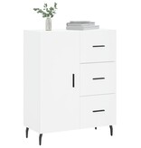 VidaXL Dressoir 69,5x34x90 cm bewerkt hout wit