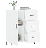 VidaXL Dressoir 69,5x34x90 cm bewerkt hout wit