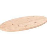 VidaXL Tafelblad ovaal 70x35x2,5 cm massief grenenhout