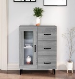 VidaXL Dressoir 69,5x34x90 cm bewerkt hout grijs sonoma eikenkleurig