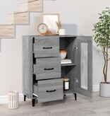VidaXL Dressoir 69,5x34x90 cm bewerkt hout grijs sonoma eikenkleurig