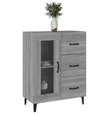VidaXL Dressoir 69,5x34x90 cm bewerkt hout grijs sonoma eikenkleurig
