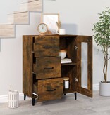 VidaXL Dressoir 69,5x34x90 cm bewerkt hout gerookt eikenkleurig