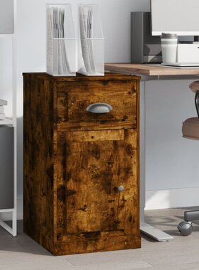 VidaXL Bijzetkast met lade 40x50x75 cm bewerkt hout gerookt eikenkleur