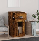 VidaXL Bijzetkast met lade 40x50x75 cm bewerkt hout gerookt eikenkleur