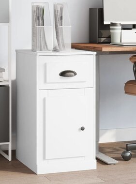 VidaXL Bijzetkast met lade 40x50x75 cm bewerkt hout wit