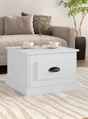 VidaXL Salontafel 50x50x35 cm bewerkt hout wit