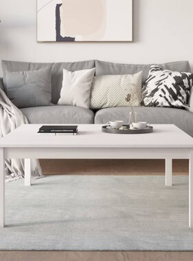 VidaXL Salontafel 100x100x40 cm massief grenenhout wit