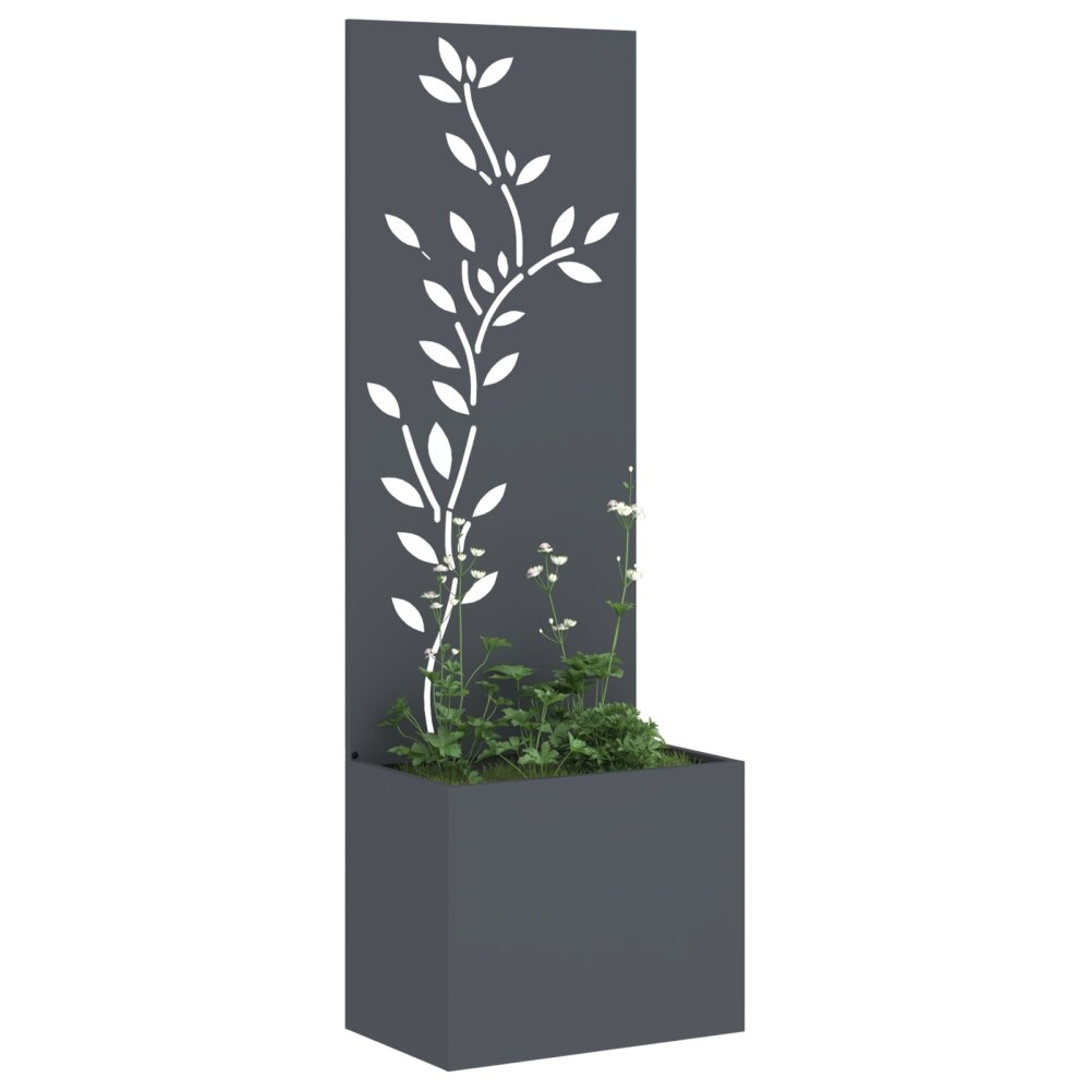 VidaXL Tuinplant met Decoratief Paneel Antraciet 50 x 140 cm