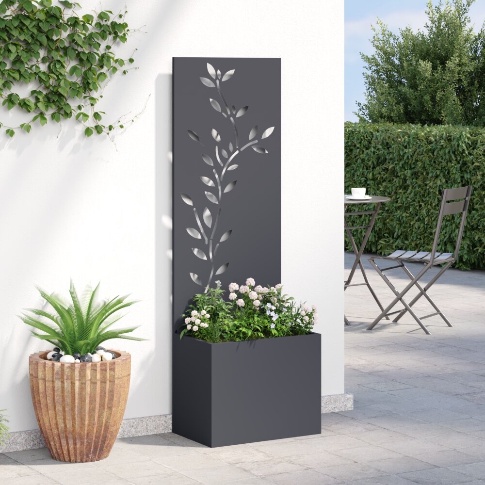 VidaXL Tuinplant met Decoratief Paneel Antraciet 50 x 140 cm