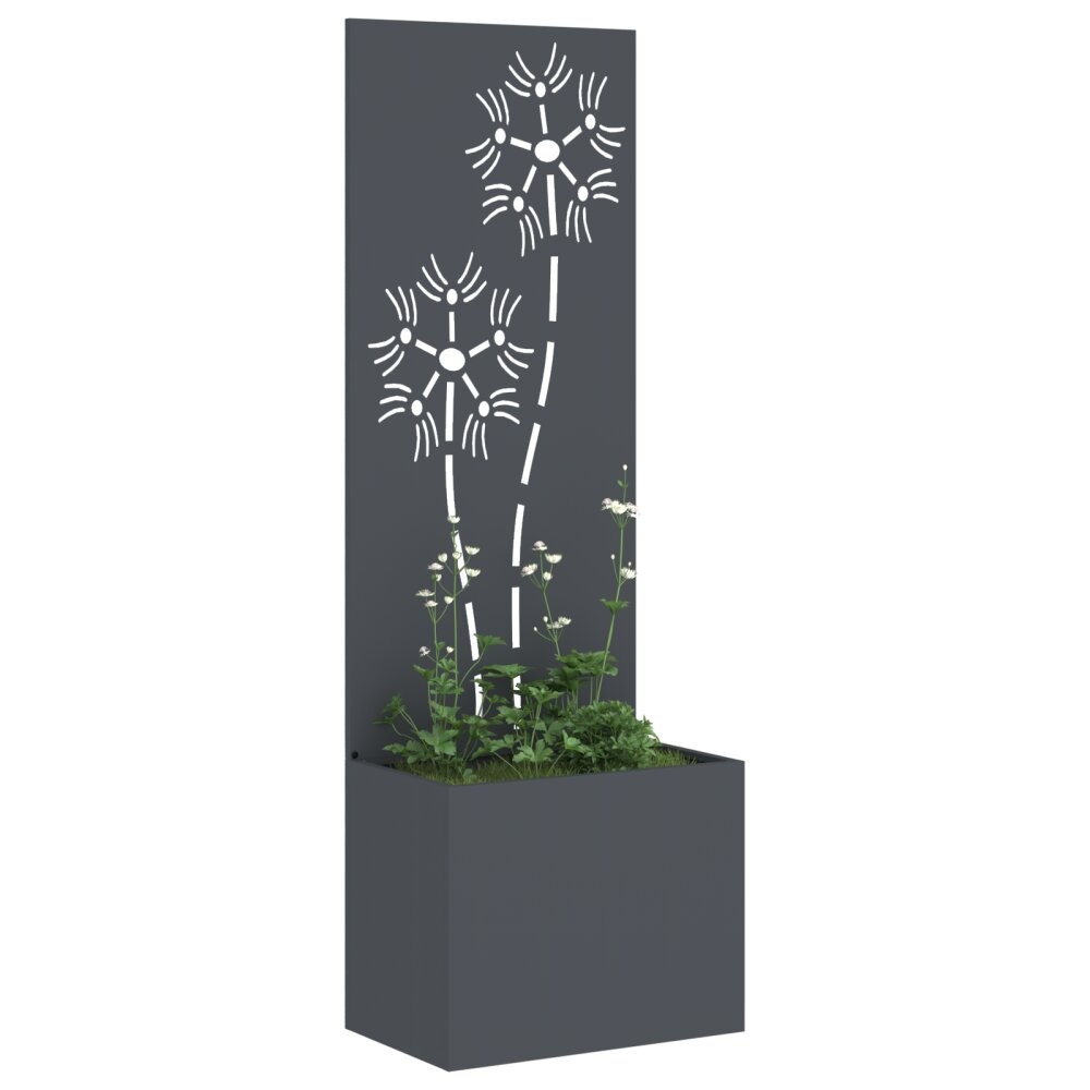 VidaXL Tuinplant met Decoratief Paneel Antraciet 50 x 140 cm