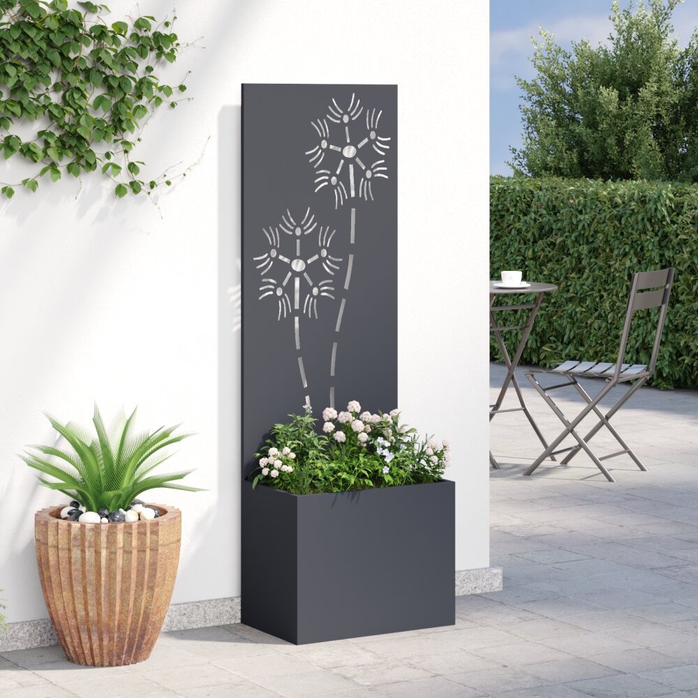VidaXL Tuinplant met Decoratief Paneel Antraciet 50 x 140 cm