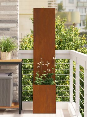 VidaXL Tuinplant met Decoratief Paneel Roestig 32 x 140 cm Cortenstaal