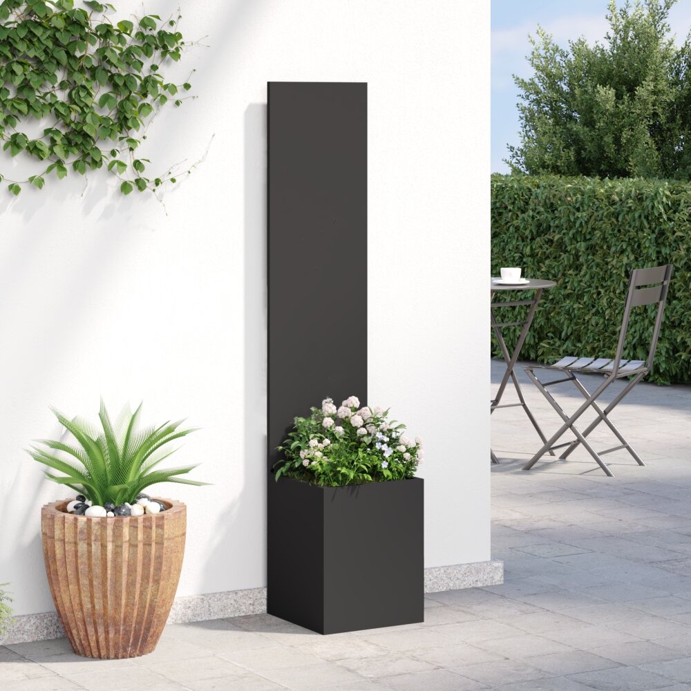 VidaXL Tuinplant met Decoratief Paneel Zwart 32 x 140 cm