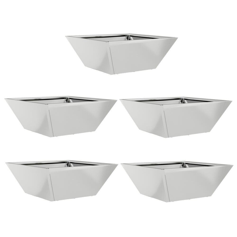 VidaXL Tuin Kom Plantenbakken Set van 5 40x40x15 cm Gegalvaniseerd Staal