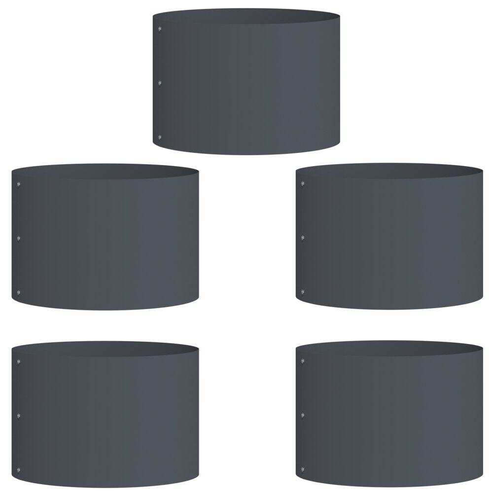 VidaXL Tuinplanten 5 stuks Anthraciet 30x30x20 cm Staal
