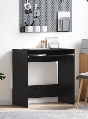 VidaXL Bureau Zwart Eik 77,5x43x79 cm Geengineerd Hout