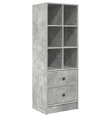VidaXL Hoge kast Betonnen Grijs 45,5x34x127 cm Gelaagd hout