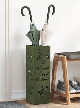 VidaXL Paraplovestand Olijfgroen 15,5x15,5x49 cm Staal