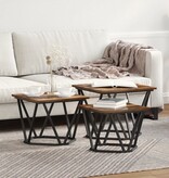 VidaXL Bijzettafels 3 st bewerkt hout gerookt eikenkleurig