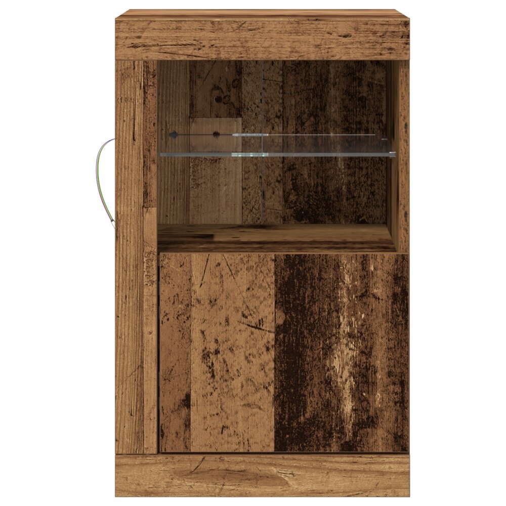 VidaXL Zijkasten met LED-verlichting 2 stuks Oud Hout 41x37x67 cm
