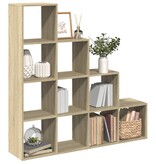 VidaXL Kamerscherm / boekenkast 131,5x29x131,5 cm hout sonoma eiken