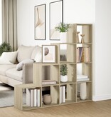 VidaXL Kamerscherm / boekenkast 131,5x29x131,5 cm hout sonoma eiken