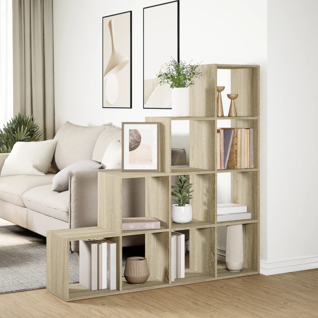 VidaXL Kamerscherm / boekenkast 131,5x29x131,5 cm hout sonoma eiken