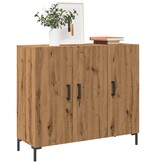 VidaXL Dressoir 90x34x80 cm bewerkt hout artisanaal eikenkleurig