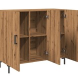 VidaXL Dressoir 90x34x80 cm bewerkt hout artisanaal eikenkleurig