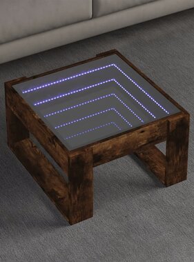 VidaXL Salontafel met Infinity LED 50x53x30 cm gerookt eikenkleurig