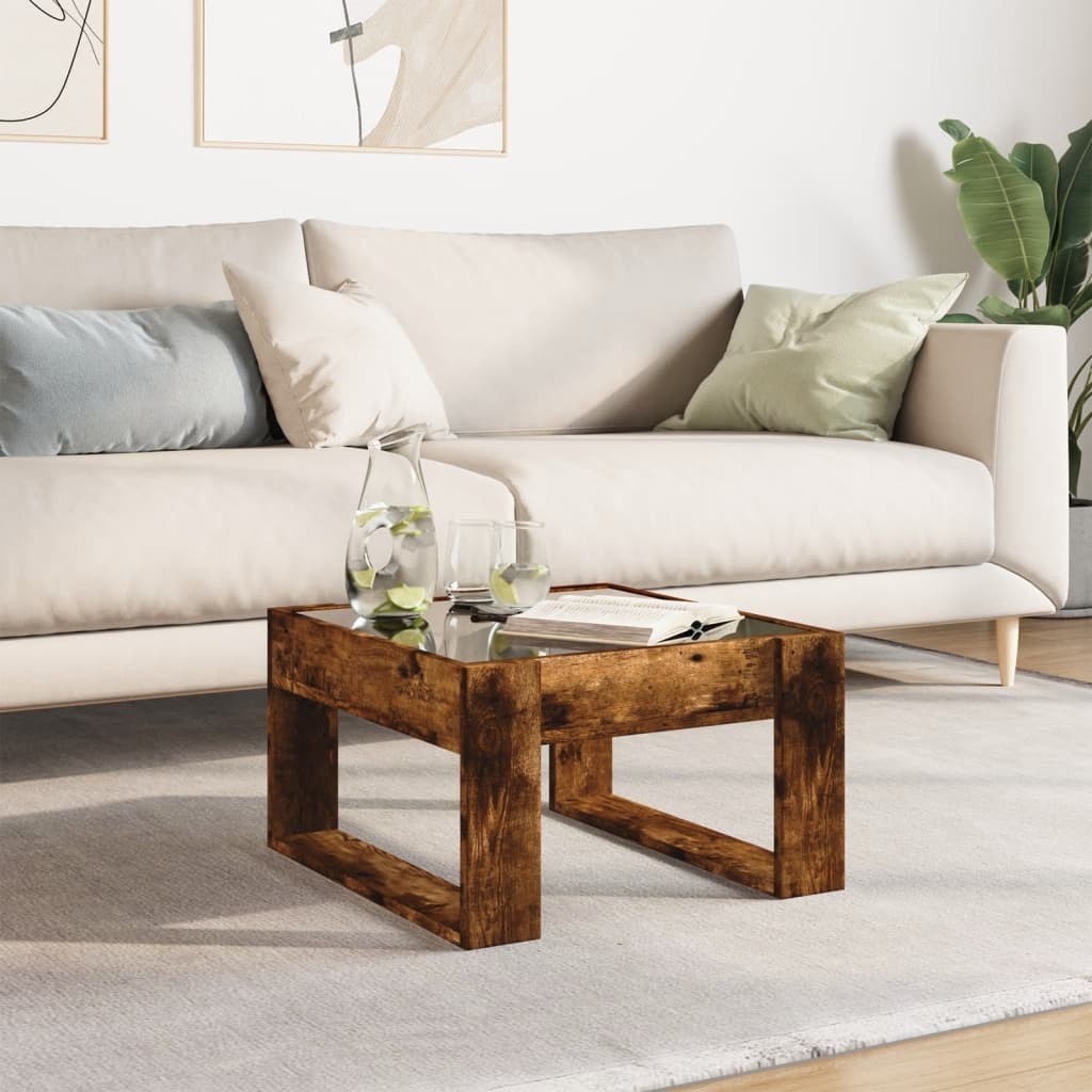 VidaXL Salontafel met Infinity LED 50x53x30 cm gerookt eikenkleurig