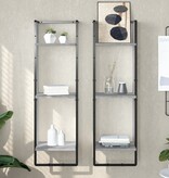 VidaXL Wandrek 3-laags 30x25x100 cm bewerkt hout grijs sonoma eiken